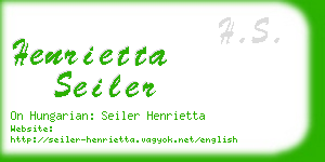 henrietta seiler business card